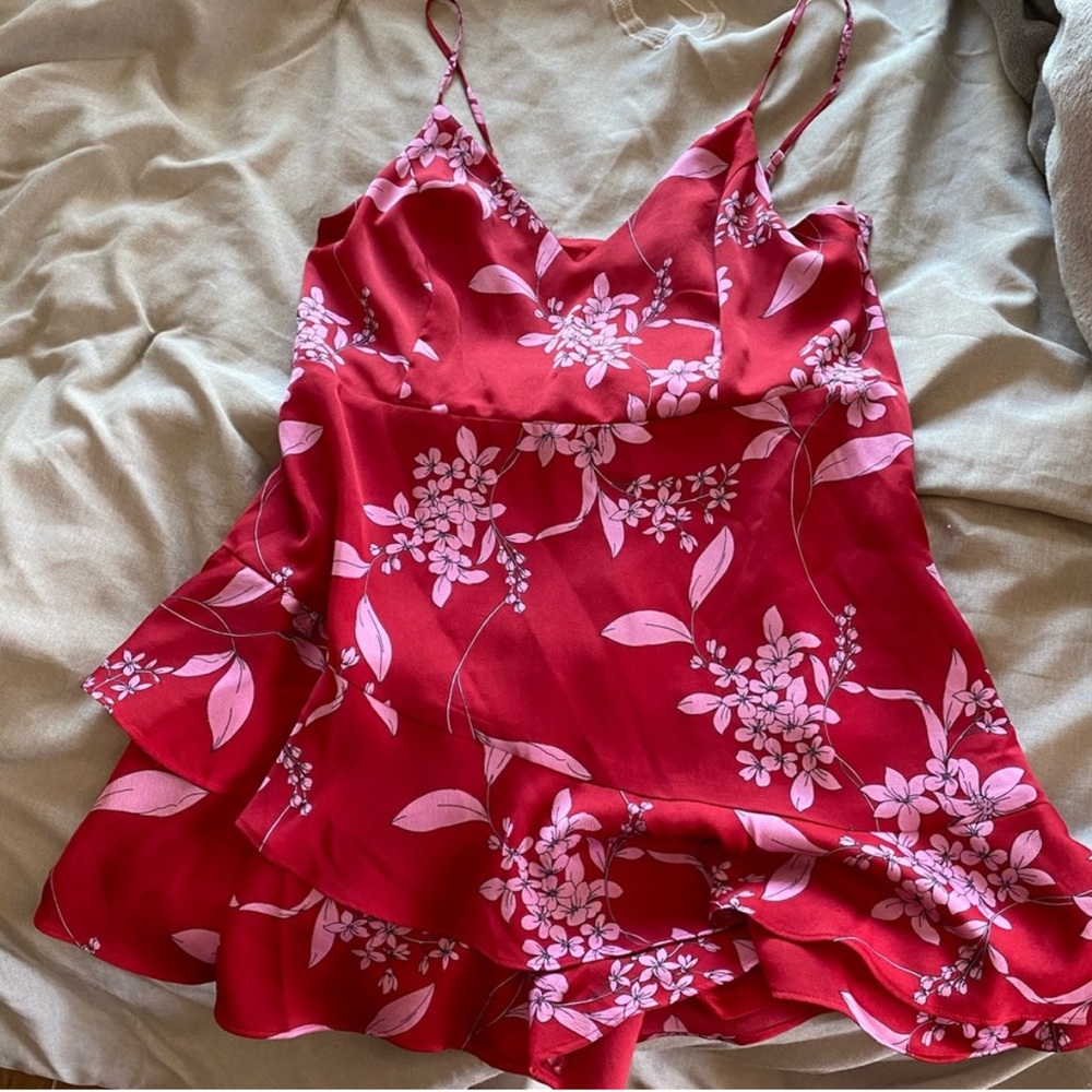 Express Red Ruffle Romper - Picture 3 of 3